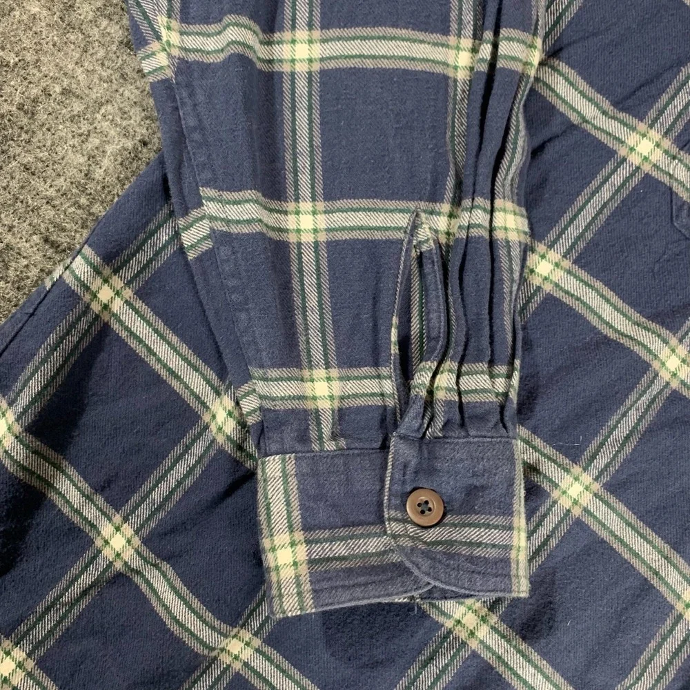Wrangler Shirt‎ Mens 3XL Blue White Plaid Button Up Outdoors Grunge Heavyweight